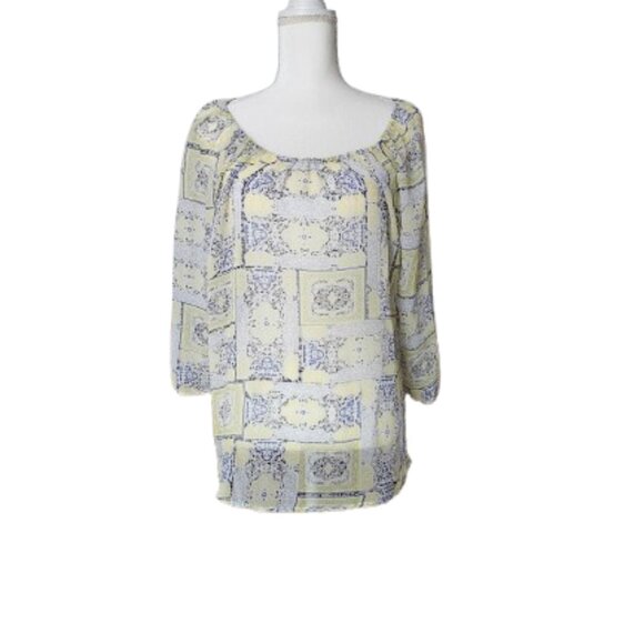 DAISY FUENTES WOMEN 3/4 SLEEVE SHEER TOP - SIZE MEDIUM - Picture 1 of 5